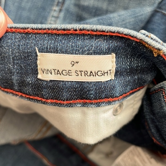 J. Crew Vintage Straight Button Fly Dark Wash Raw Hem Ankle Jeans Size 30 TALL - Picture 8 of 9
